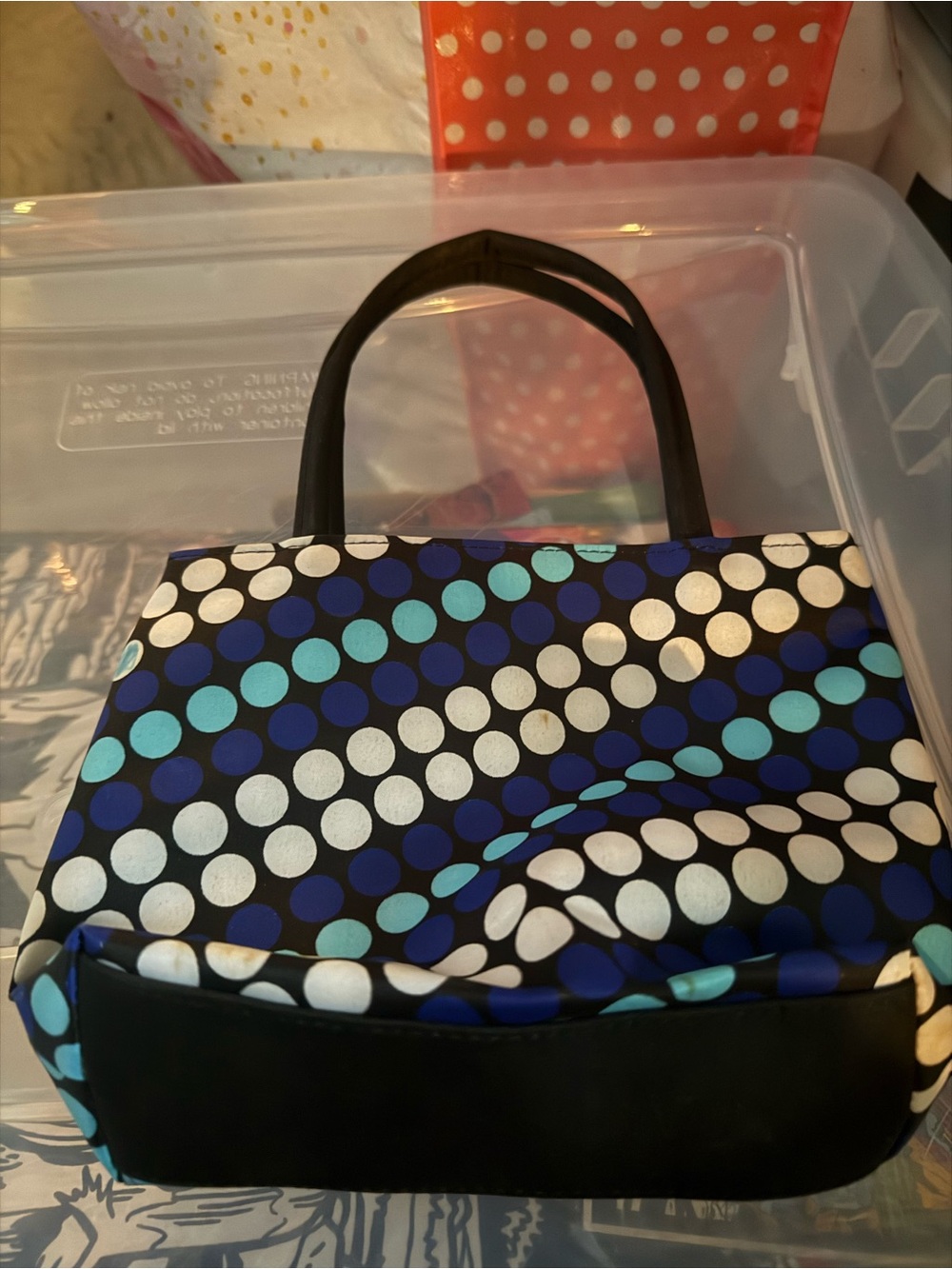 Polka Dot Multi-Blue small purse - Picture 4 of 5